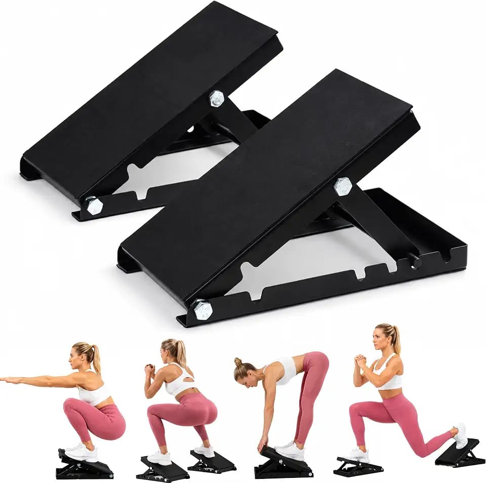 Slant Board for Calf Stretching & Plantar Fasciitis Relief, Adjustable Wide Metal Squat Wedge, Calf Stretcher for ATG Training, Knees Over Toes & Physical Therapy