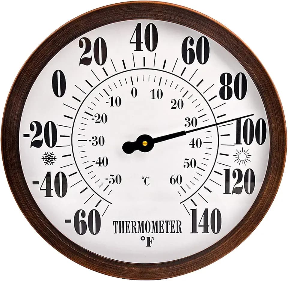12" Indoor Outdoor Thermometer, Large Outdoor Thermometers for Patio