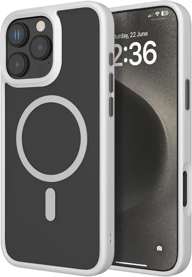 LEVELO MagSafe Matte Solo-Schutzhülle für iPhone 16 Pro Max, Weiß