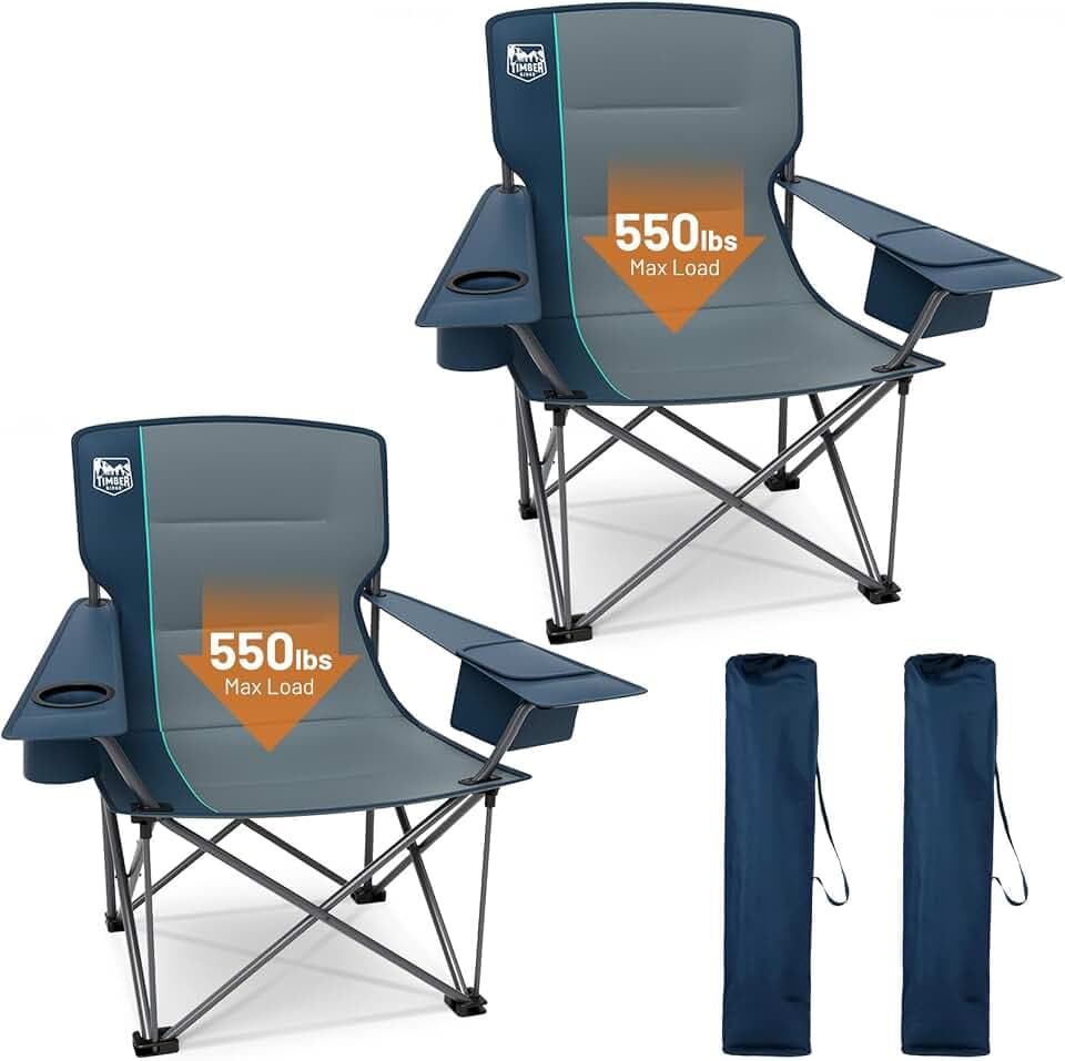Timber Ridge 2 Pack Oversized Folding Camping Chair for Adults