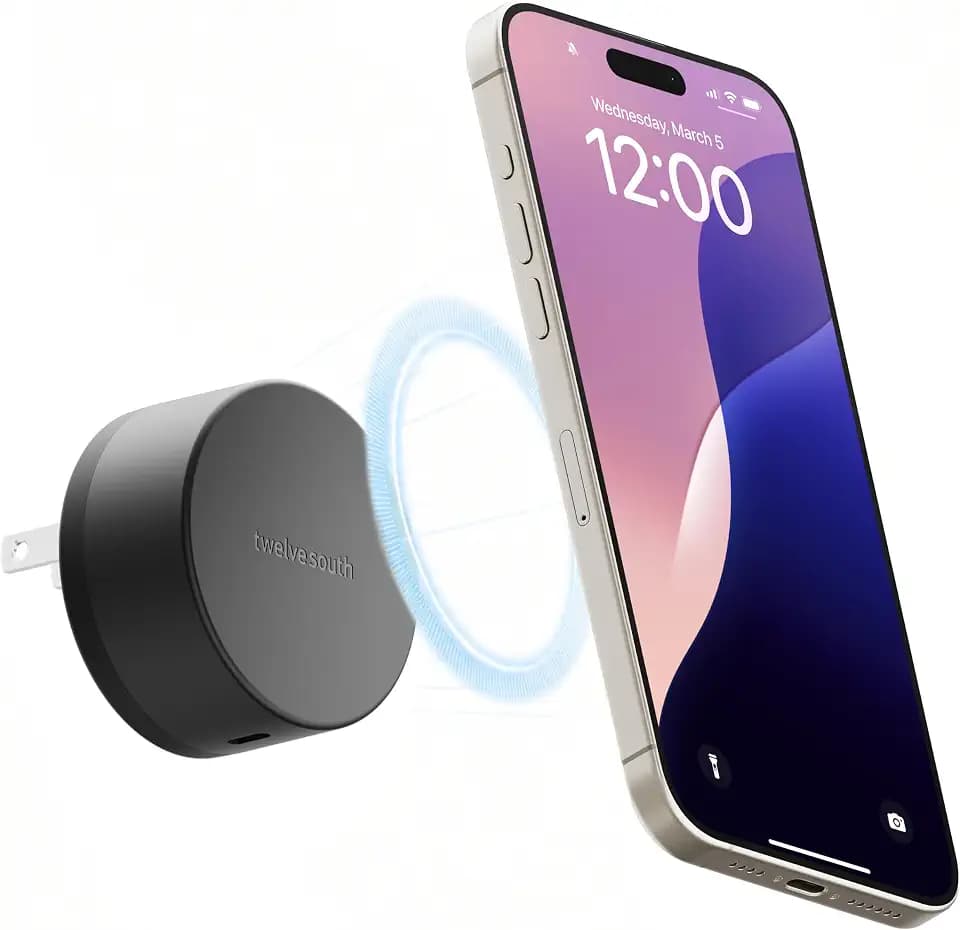 Twelve South Power Bug, 2-in1 Qi2 Wireless + USB-C Wall Charger, Slate