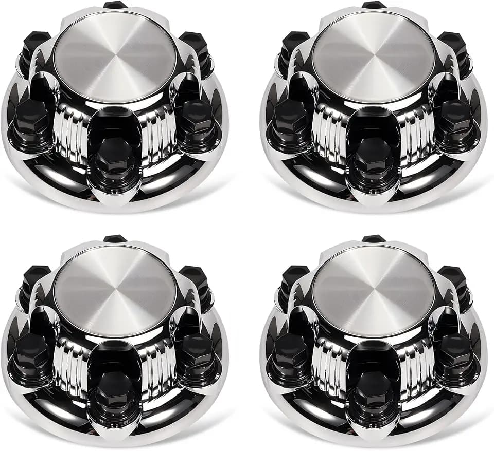 LEAPTREND 6 Lugs Chrome Wheel Center Caps(New Glossy Silver Design) 4pcs Fit for GMC Savana Sierra Yukon&Chevy/Chevrolet Avalanche Express Silverado Tahoe 1500 2500 1999-2012 Rim Hub Cover
