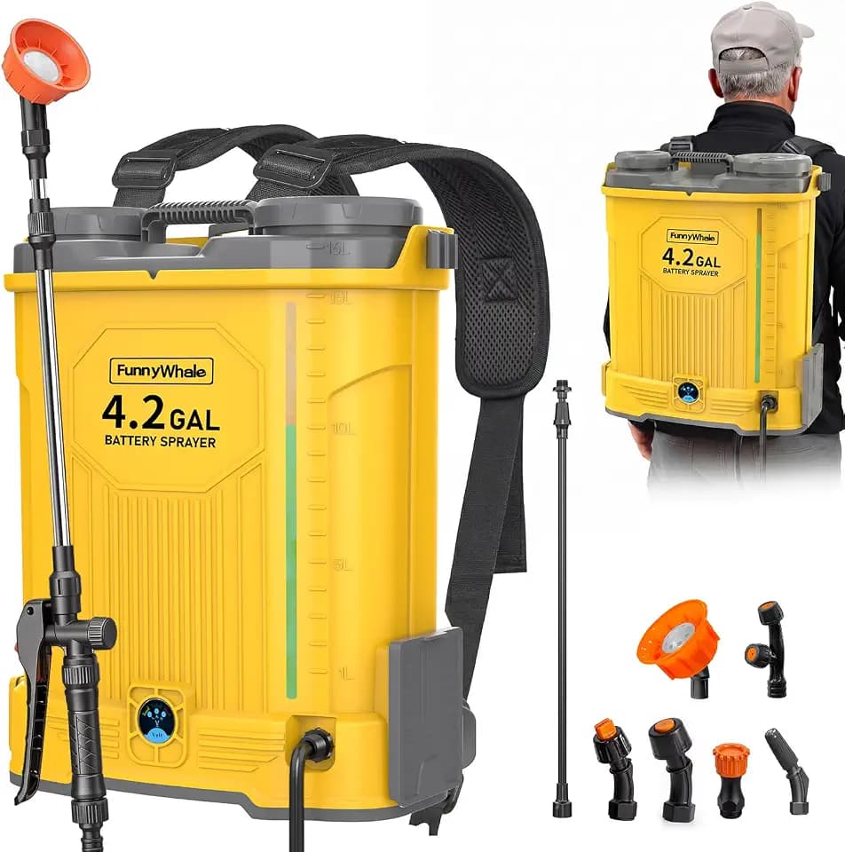 4 Gallon Battery Powered Backpack Sprayer Fit for Dewalt 20V Battery