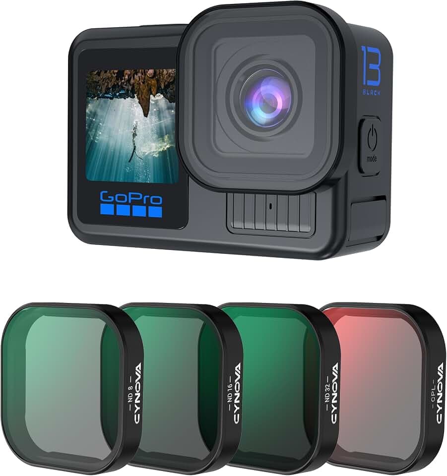 CYNOVA Filter Set for GoPro Hero 13 Black, 4 Pack (CPL/ND8/ND16/ND32)