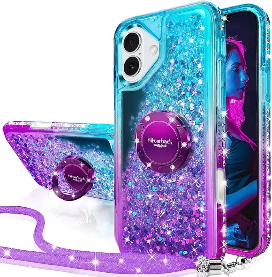 Silverback for iPhone 17 Case with Ring Stand, Purple