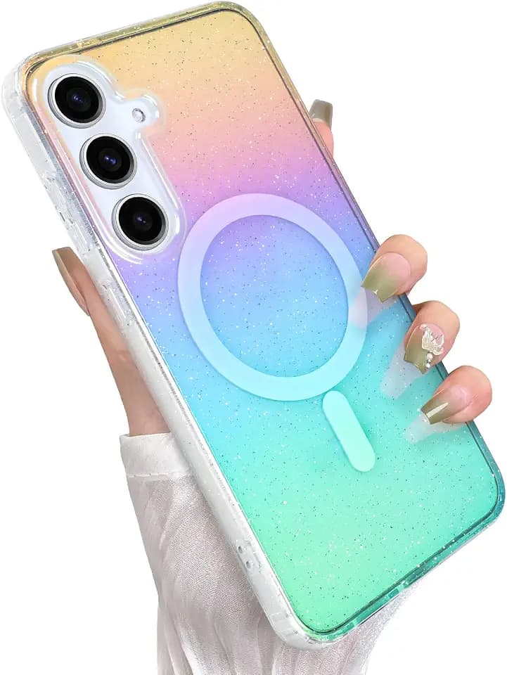 Glitter Case for Samsung Galaxy S24 Plus Case, Iridescent Colors