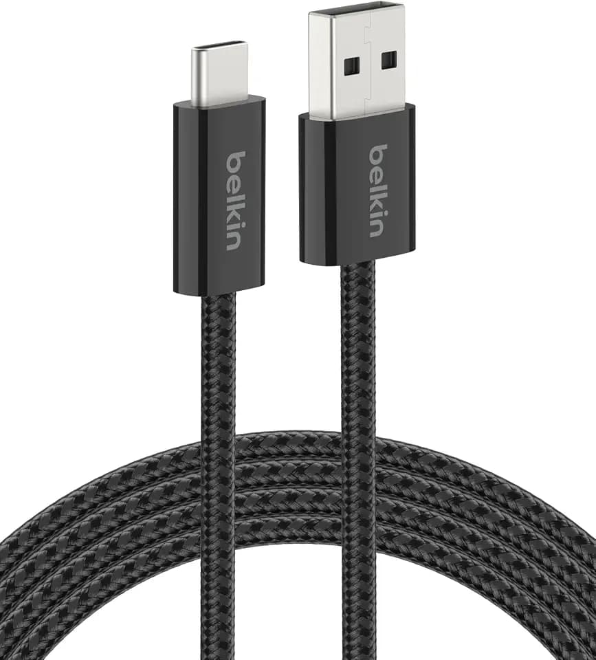 Belkin USB A to USB C 15W Braided Cable 6.6ft iPhone Charger Cord