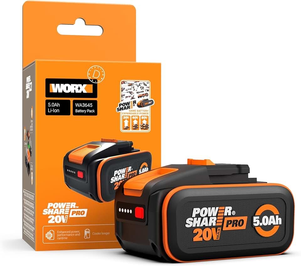 WORX WA3645 Original PowerShare Pro Akku 20V, Li-Ion, 5,0 Ah