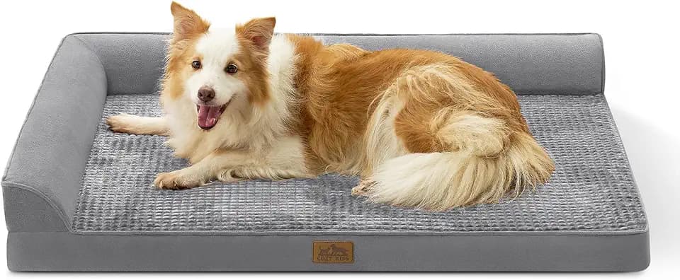 COZY KISS Orthopedic Dog Bed for Extra Large Dogs, L Shaped XL 44x32 inch