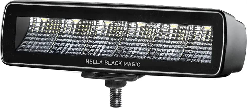 Hella 1FB 358 176-201 LED Headlight - Black Magic Mini Lightbar 6.2 Inches - 12/24 V - Mounting - Cable: 800 mm - Connector: Open Cable Ends