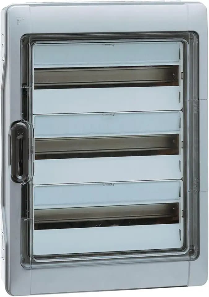 Legrand, Plexo Feuchtraumverteiler, Sicherungskasten, Aufputz, IP65 - IK09, 3-reihig, 36 Module, Innen- und Außenbereich, Nachrüstbar, Schutzklasse II, -20 - +70 °C, 622 x 340 x 161 mm, 601983