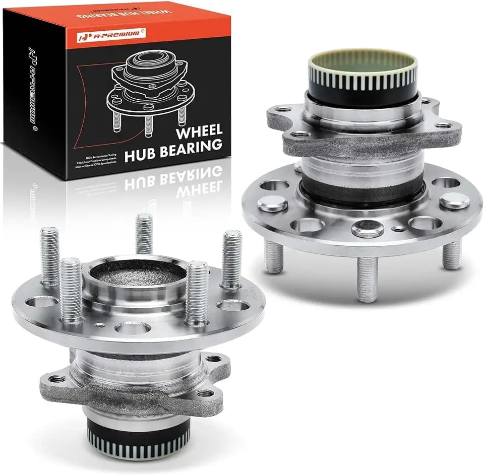 A-Premium 2 x Rear Wheel Bearing and Hub Assembly with ABS Ring & 5-Lug