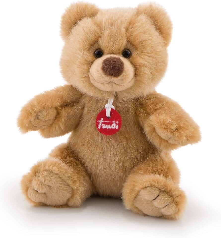 Trudi 51257 Trudini Plüschtier Teddy Bär ca. 12 cm, Größe XS, Flauschiges Stofftier mit weichen Materialien, Plüschfigur mit liebevollen Details, waschbar, Kuscheltier Beige, ca. 12x12x9 cm