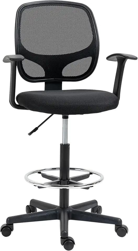 Vinsetto Arbeitsstuhl Mesh Schreibtischstuhl Schwarz 64 x 57 x 110-132 cm
