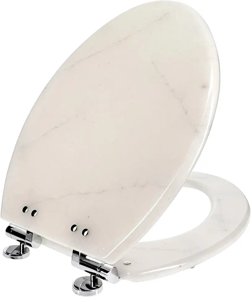 Ginsey 59705 Deluxe Toilettensitz aus Kunstharz, Marmor, dekorativer Toilettensitz für stilvolle Badezimmerdekoration