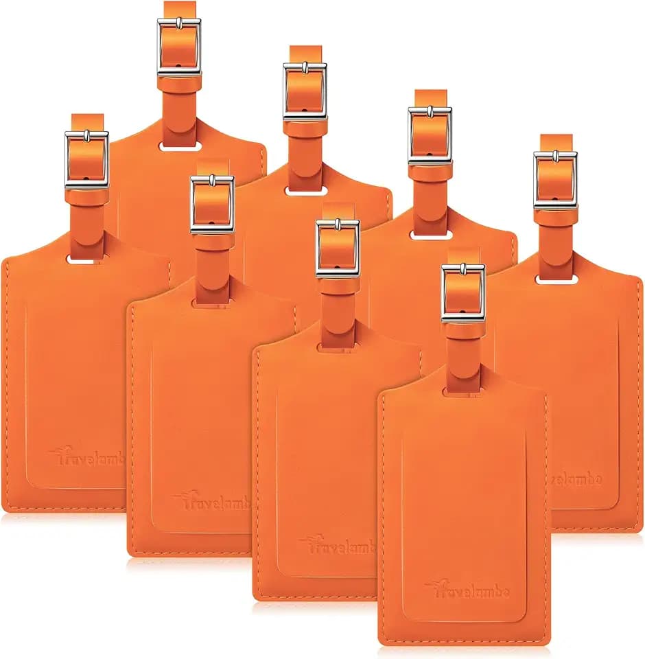 Travelambo 8 Pack Luggage Tags for Suitcases Airplane Travel Essentials