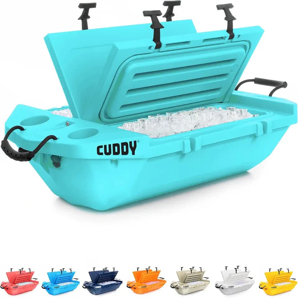 Cuddy Floating Cooler and Dry Storage Vessel for Land & Water – 40QT– Great for River, Beach, Kayak, Pool, & Lake