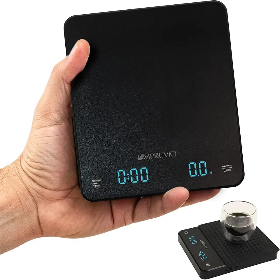 All-New 2026 Mini Coffee Scale w/Timer - 0.1g Precision Espresso Pour-Over Scale | 0.3-3kg Capacity - Rechargeable 400mAh Battery Lasts 45 Days/244 Cups Per Charge - Auto/Manual/Countdown Timer Modes