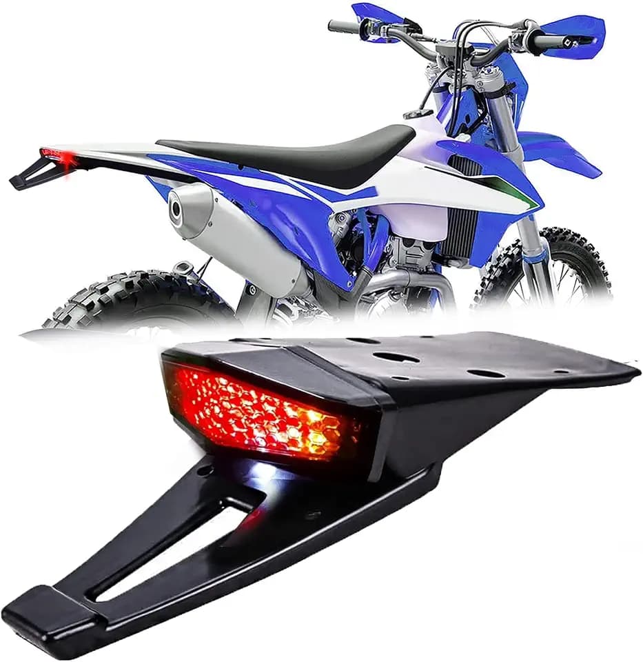 DREAMIZER Rear Fender Black 12V LED Tail Light Brake Lamp Turn Signals For Off-road Motorcycle Motocross Dirt Bike（Black#3