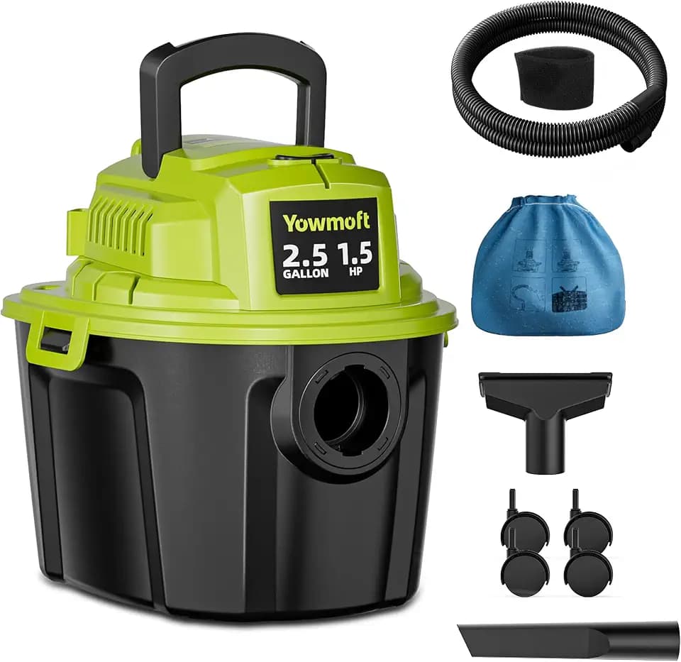 2.5 Gal Shop Vac, 1.5 HP Mini Wet Dry Vacuum with Blower, YWDV25B