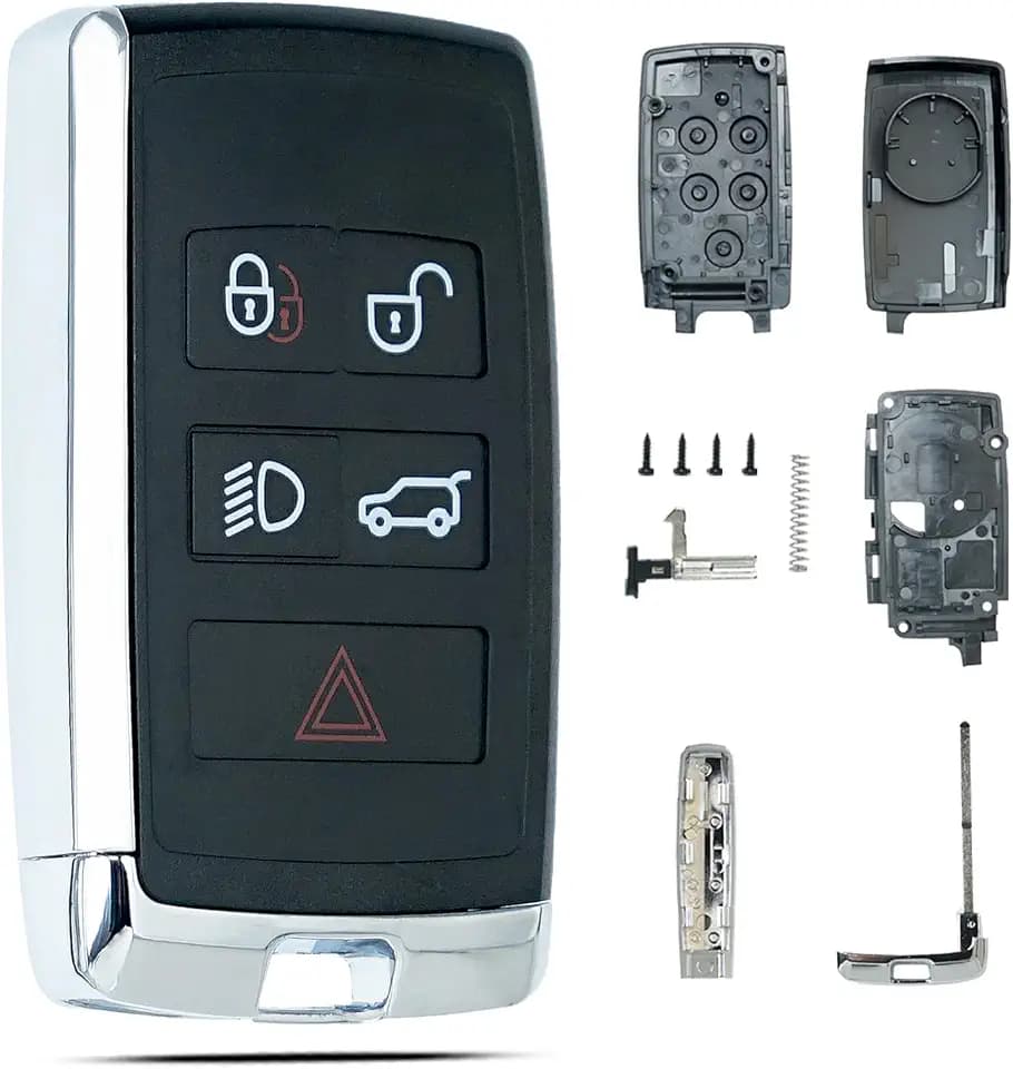 SUPALAND Key Fob Shell Case Replacement for 2018-2023 Land Rover Range Rover Sport Discovery Evoque Jaguar F-Pace F-Type E-Pace I-Pace XE XF XJ Keyless Entry Remote Control 5 Button KOBJXF18A