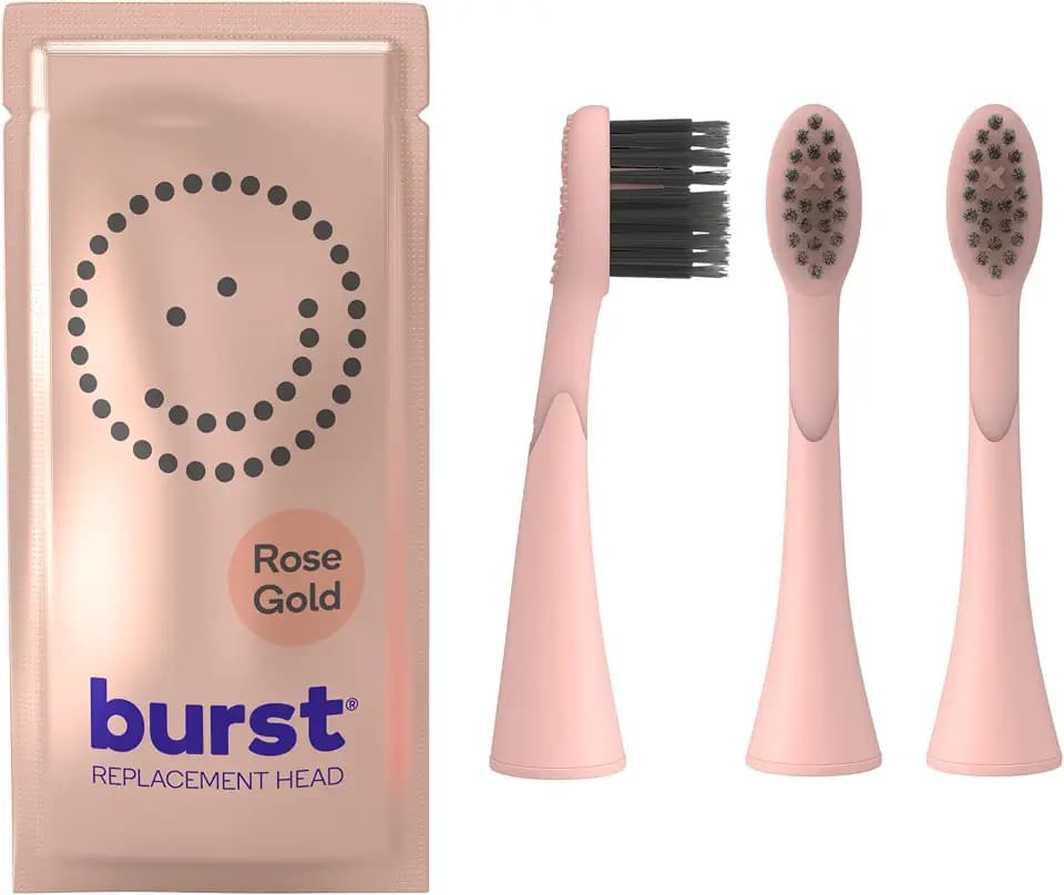 BURST Genuine Replacement Heads for Original Sonic Toothbrush (Rose Gold)