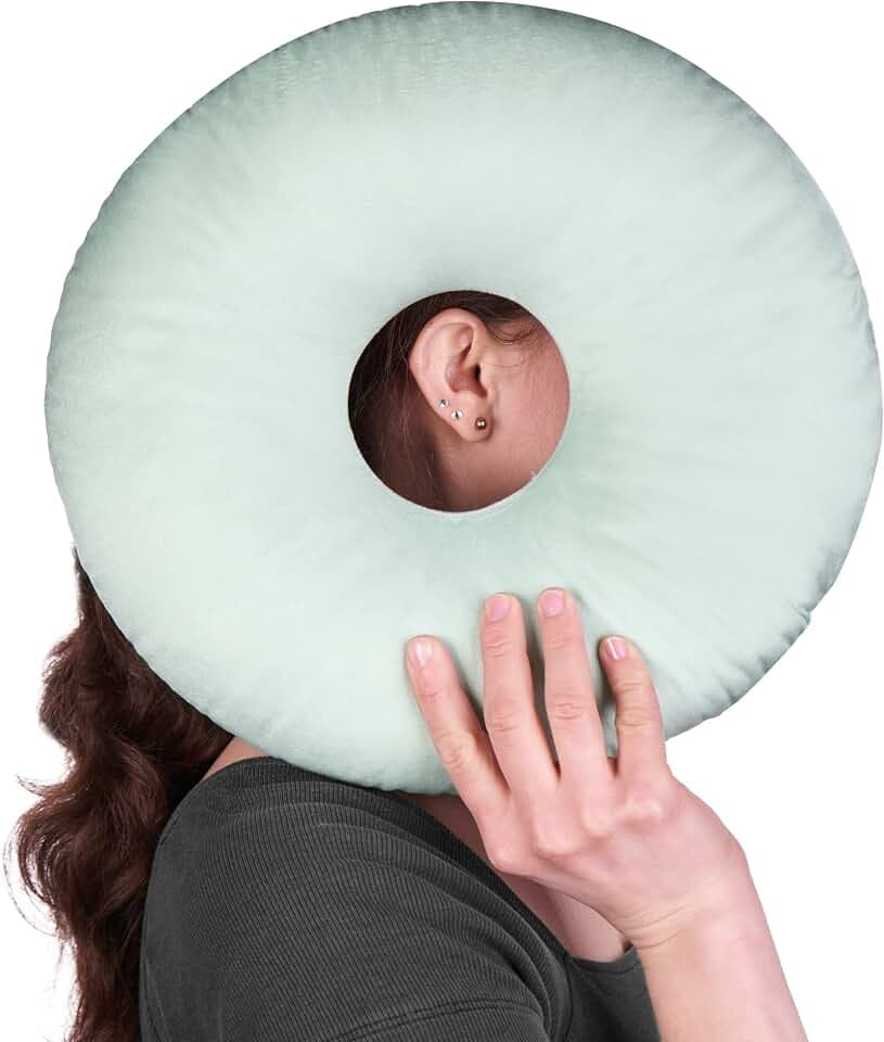 ODOXIA Piercing Kissen mit Loch | Für Ohr gegen Ohrenschmerzen | Donut Kissen | Ohrkissen | Sleepingring für Seitenschläfer zur Schmerzlinderung im Ohr | Piercing Pillow (Mint)