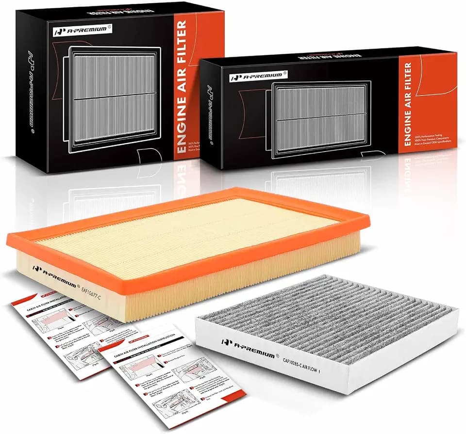 A-Premium 2-Pack Engine & Cabin Air Filter with Activated Carbon