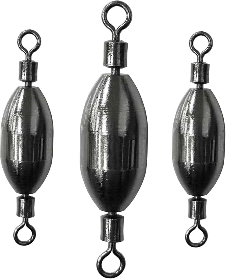 AMYSPORTS Saltwater Fishing Weights Swivel Bullet Sinkers Fishing Weight Brass Fishing Weights Freshwater Bass Sinker Weight with Swivel Rolling