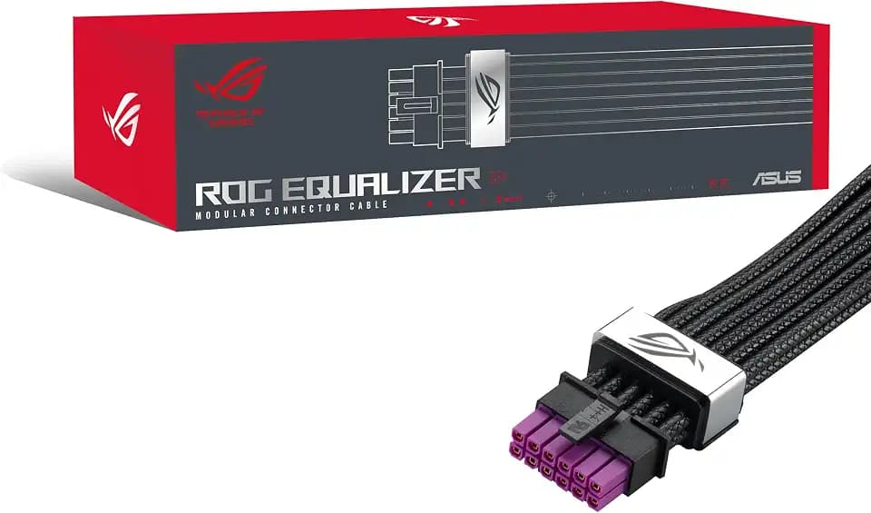 ASUS ROG Equalizer 12V-2x6 PCIe Cable (ATX 3.1 & PCIe 5.1, Load Balance PSU-to-ROG Equalizer Power, Reduction of Current Variation, Enhanced Graphics Card Protection), 3 Year Warranty