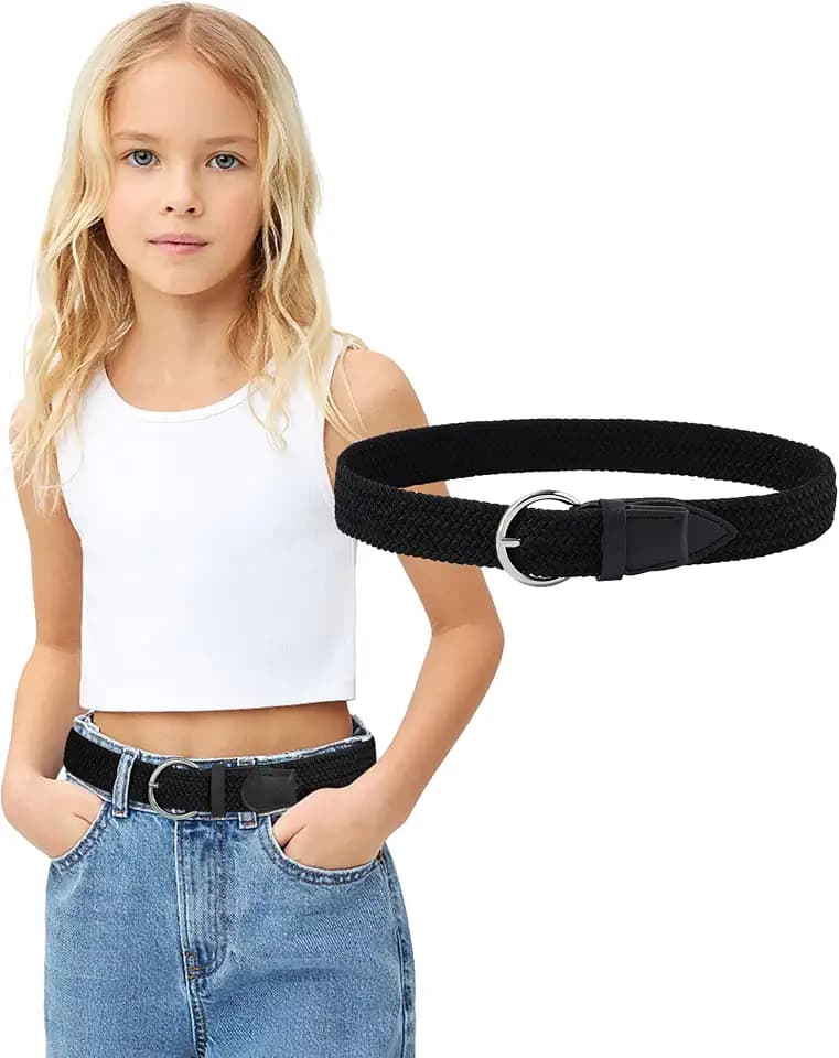 AWAYTR Girls Stretch Braided Belt - Kids Golf Softball Belt for 3-18 Years