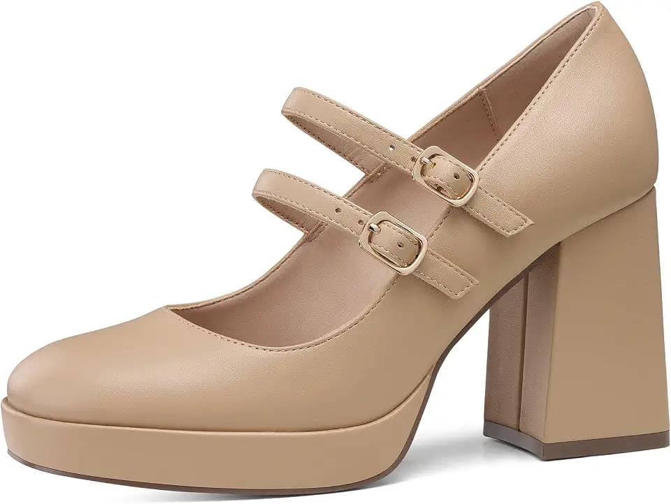 CELLENZ Women Mary Jane Shoes: Comfortable Chunky Dress High Heels