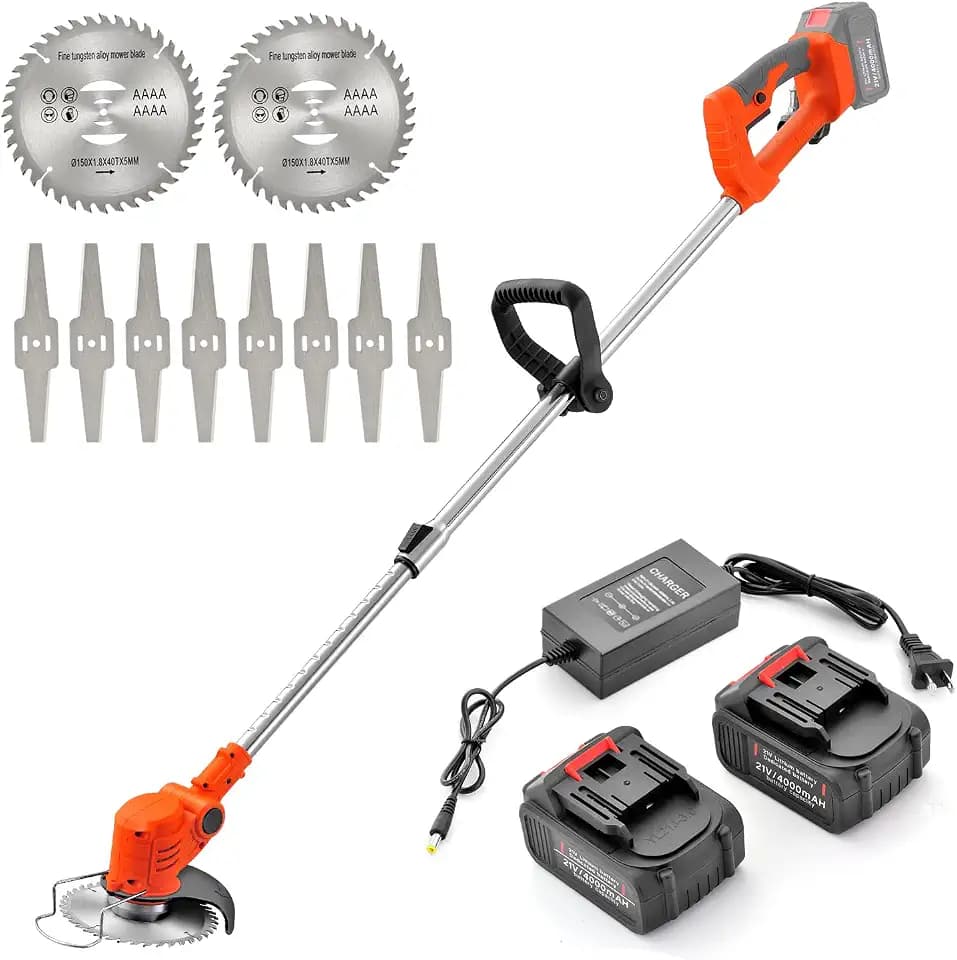MAXMAN Cordless Weed Wacker, 21V 4Ah Batteries, for Yard Trimming & Edging