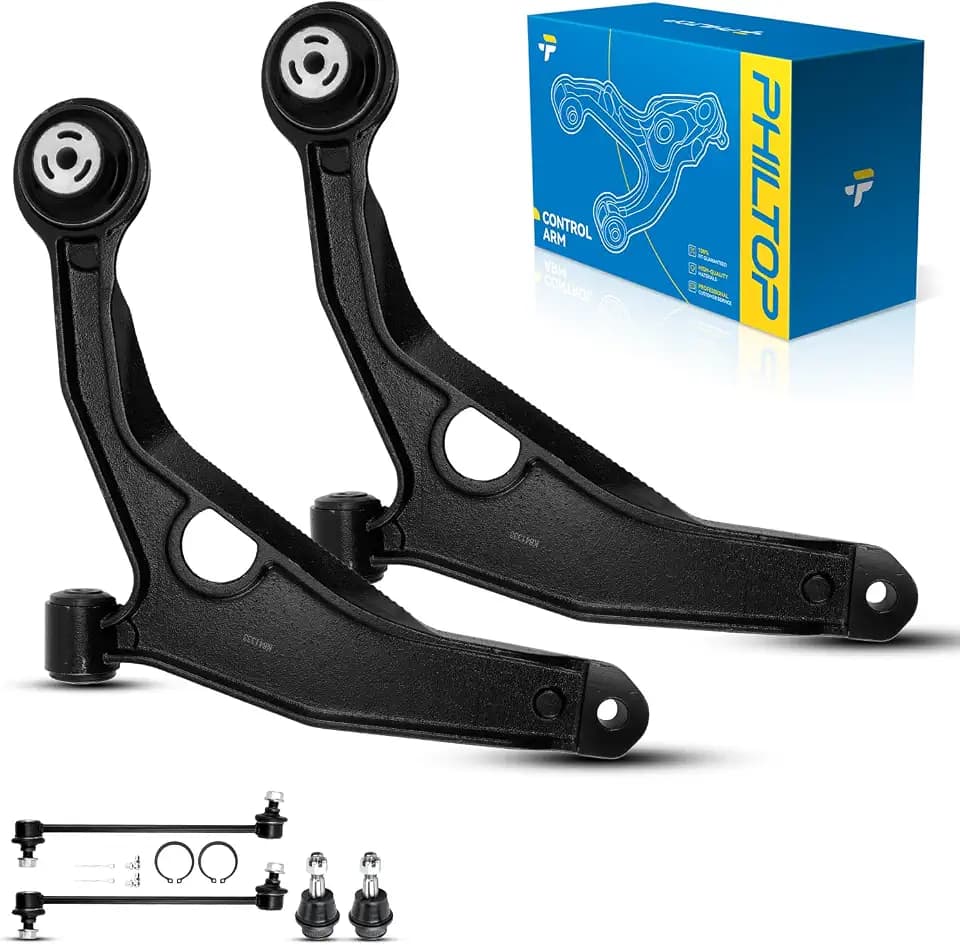 PHILTOP 6pcs Front Lower Control Arm Kit for Dodge Journey 2009-2014, Crossroad/Limited R/T SXT 2015 Suspension Kit, Sway Bar End Link+Front Lower Ball Joint