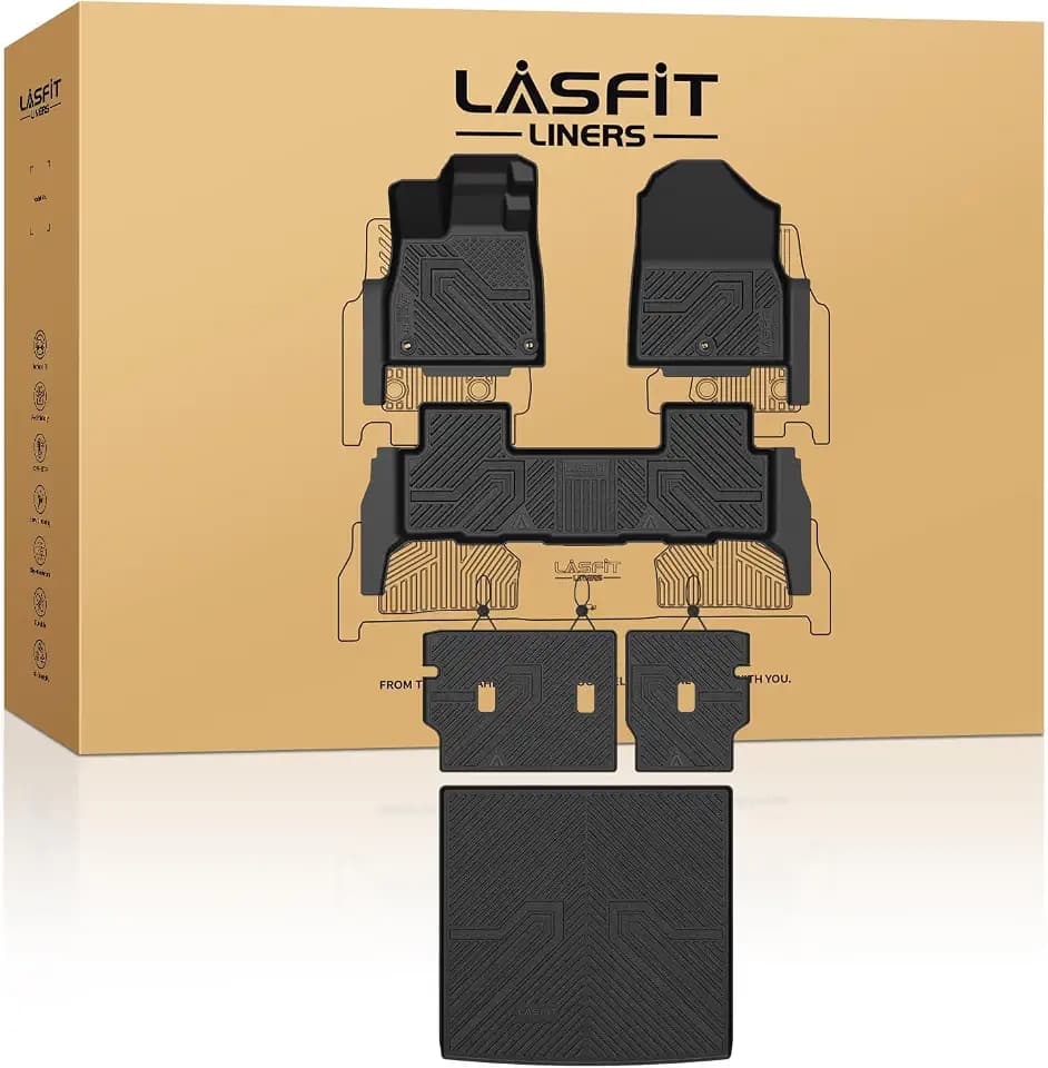 LASFIT Full Set Floor Mats with Backrest Mat for Honda Passport 2026