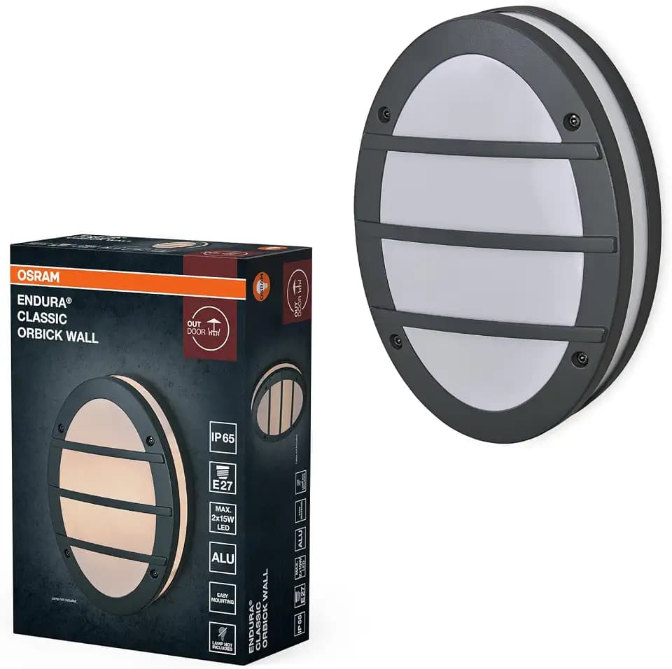 Osram ENDURA CLASSIC ORBICK W Außenleuchte, dunkelgrau