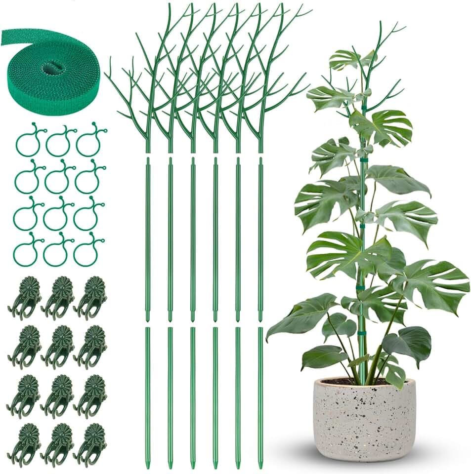 NiHome 39.5" Comprehensive Plant Support Stake Set of 6 - Durable