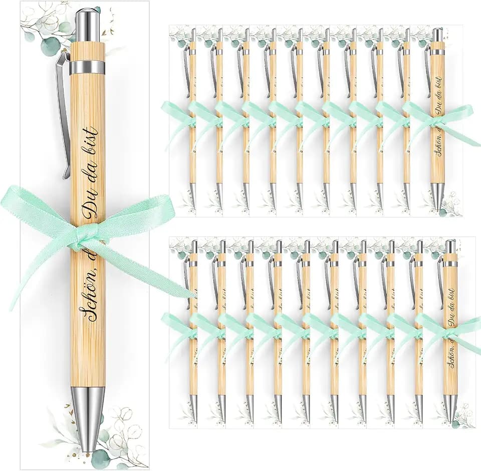 Tenare 20 Set Gastgeschenk Hochzeit Holz Kugelschreiber, Klassiker