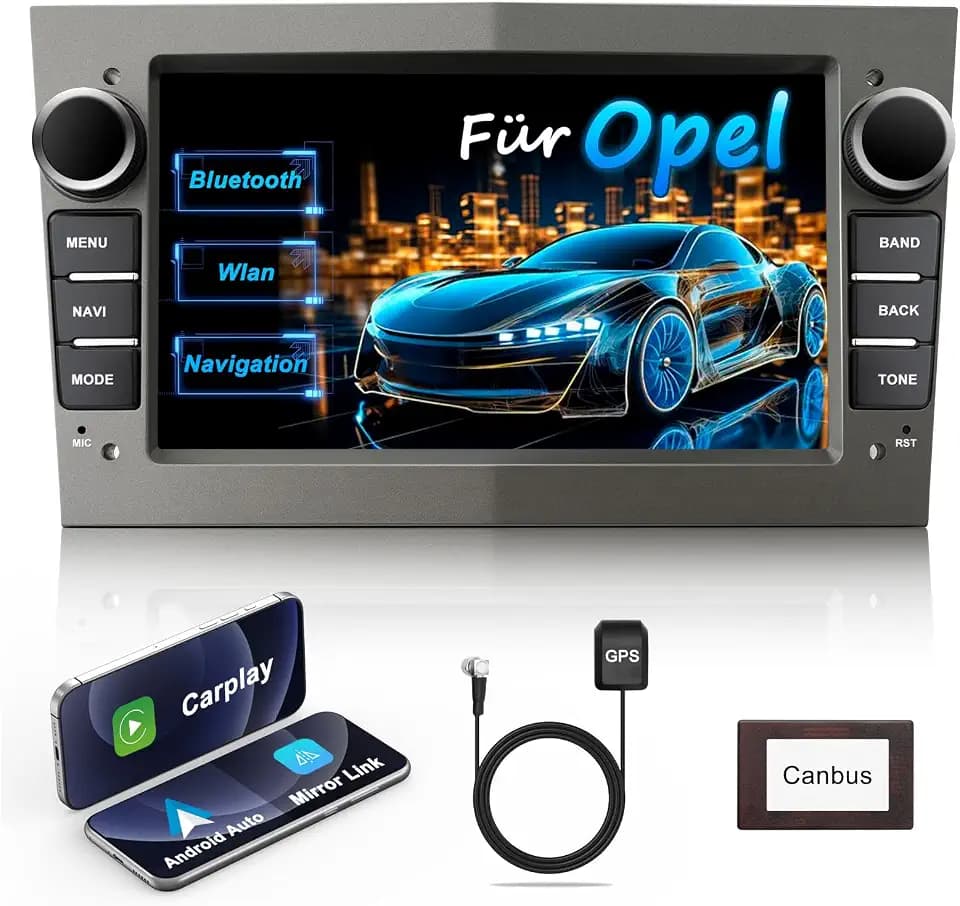 Bluetooth Autoradio mit Bildschirm Car Radio für Opel Corsa d (Grau)