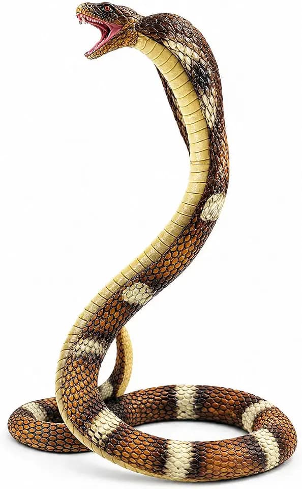 Gemini&Genius King Cobra Figurine Toy, Swamp Animal Fake Snake Toys