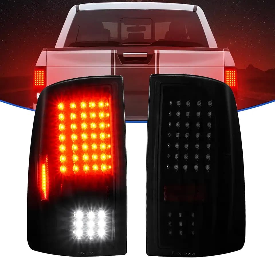LED Tail Lights Fit for Dodge Ram 1500 2009-2018, for Ram 2500 2010-2018, for Ram 3500 2010-2018, for Ram 1500 Classic 2019-2022(Only Fit FactoryHalogen Version and 921 Reverse Bulb)