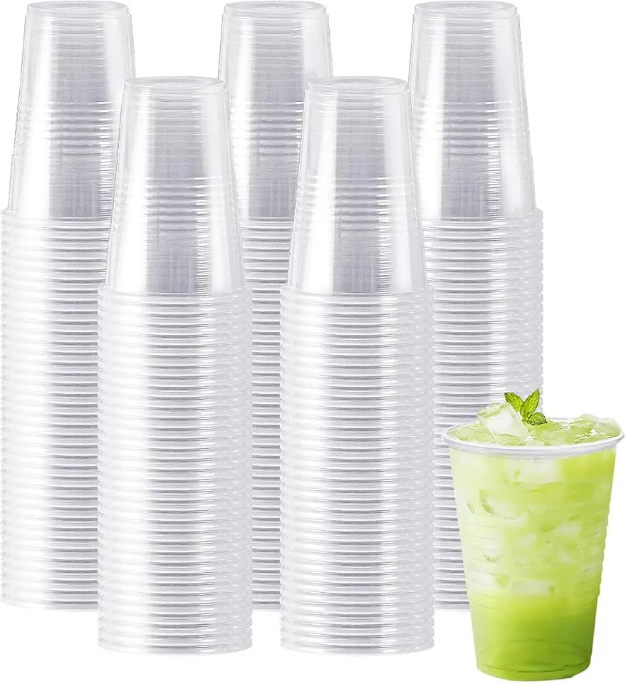 SIUQ 300 Pack 16 oz Clear Plastic Cups, Disposable Water Cups 16 Ounce