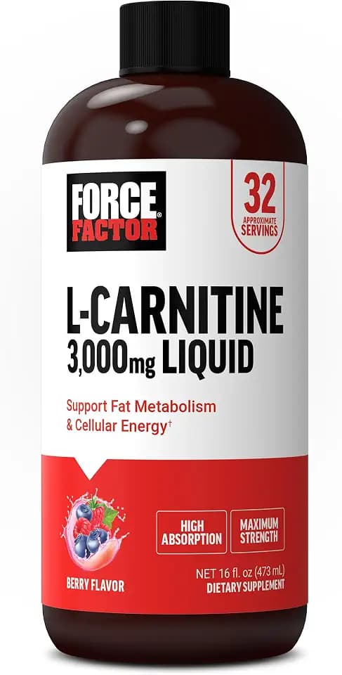 Force Factor L-Carnitine Liquid 3000mg, Maximum Strength Supplement