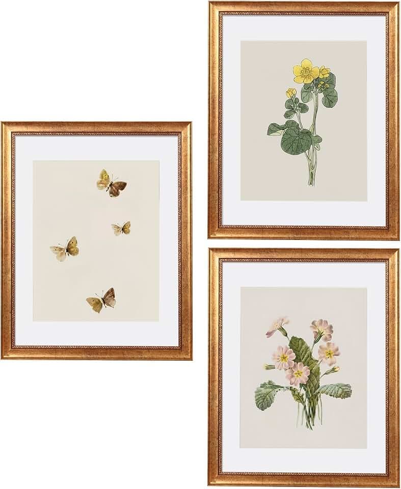14X18 Picture Frame,Vintage Picture Frame for Wall Hanging or Tabletop,Photo Frame with Mat or Without Mat,Wall Hanging Photo Frame,3 Pack