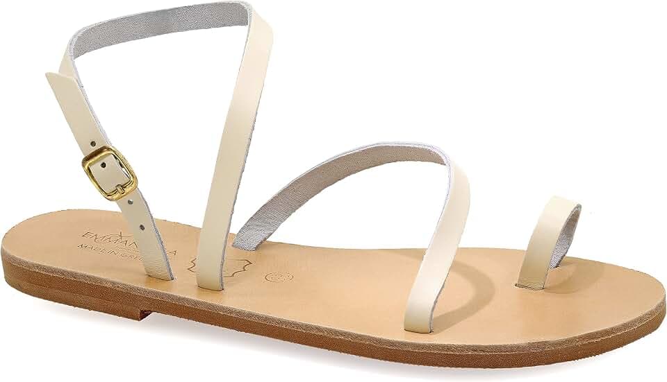 41 Schwarz Emmanuela Antike griechische handgefertigte flache Ledersandalen, Sommerschuhe für Damen mit verstellbarem Schnallenriemen, Zehenring Riemchen Sandalen, Knöchelmanschetten Sandalen