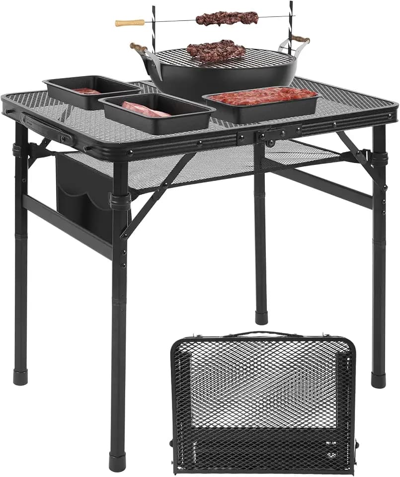 Camping Portable Folding Matel Grill Table,2x1.3 FT