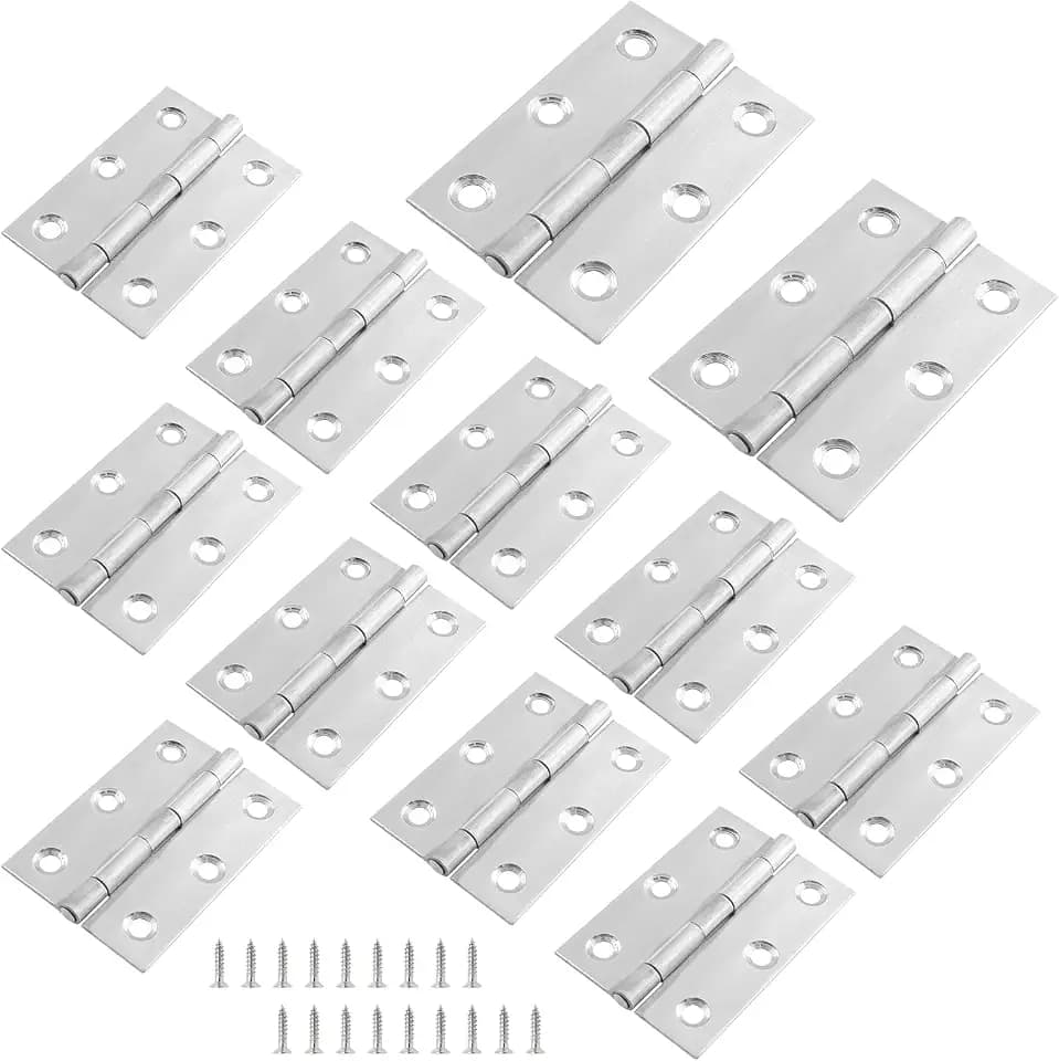 12pcs 2.5 Inch Butt Hinges, Stainless Steel Cabinet Hinges