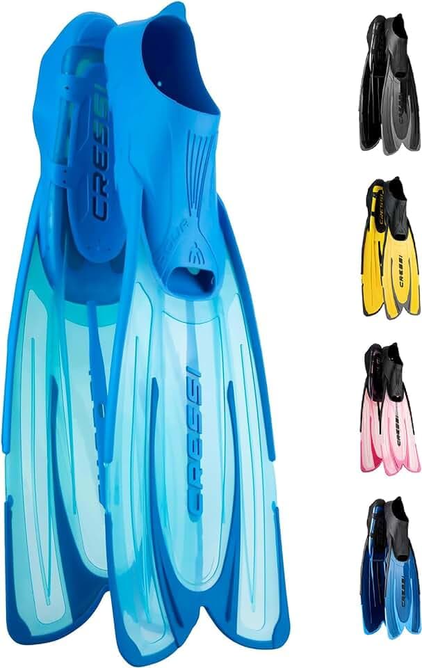 Cressi Agua Schwimmflossen - Offener Absatz mit Fersenriemen - Kurzflossen für Schwimmtraining - Taucherflossen Erwachsene aus Neopren