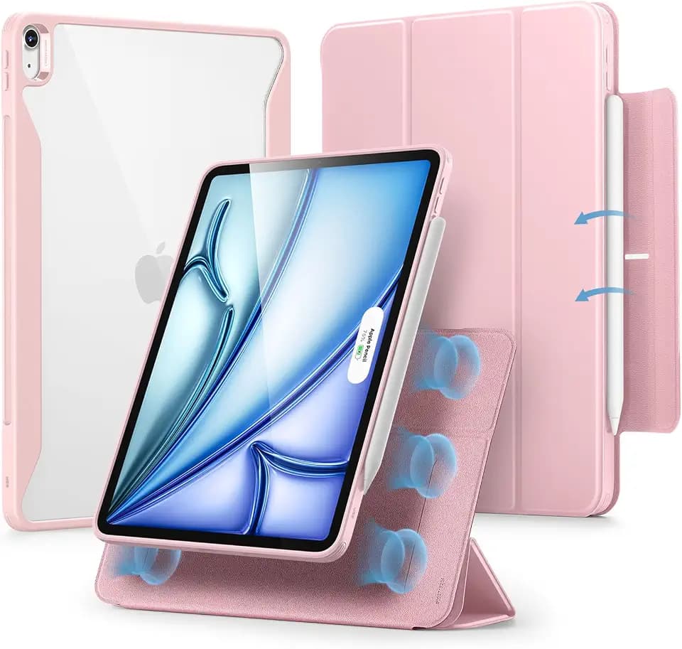 ESR for iPad Air 11 Inch M4/M3/M2 Case, iPad Air 5th/4th Gen Case, Pink