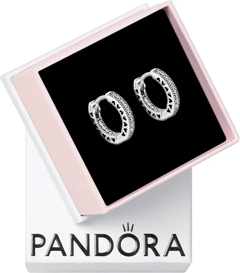 Pandora Signature Creolen Pavé-Herz, 14-karätig vergoldet